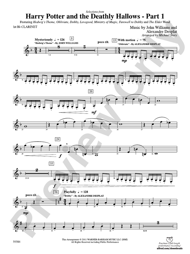 Harry Potter and the Deathly Hallows, Part 1, Selections from: 1st B ...