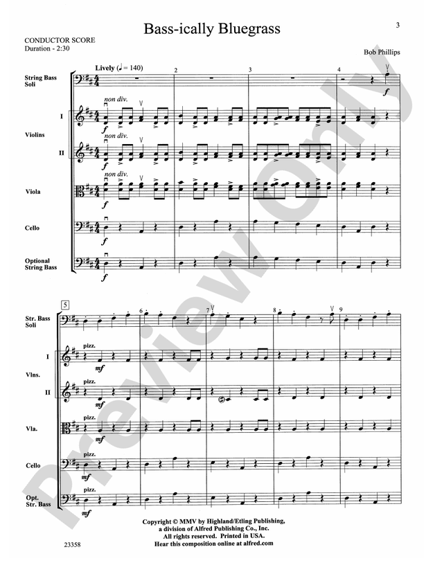 Bass-ically Bluegrass: Score: String Orchestra Score - Digital Sheet ...