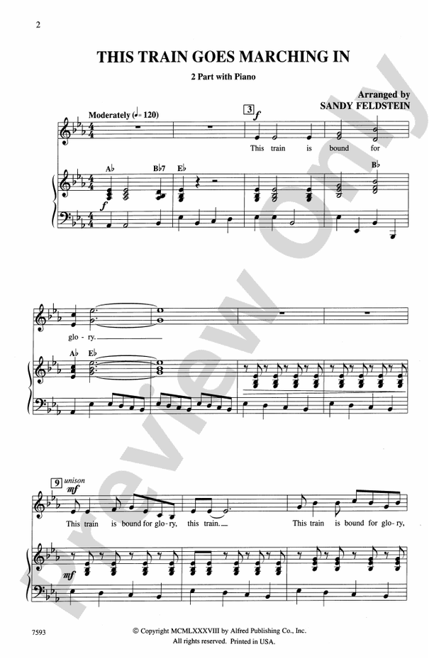 This Train Goes Marching In 2Part Choral Octavo Digital Sheet Music