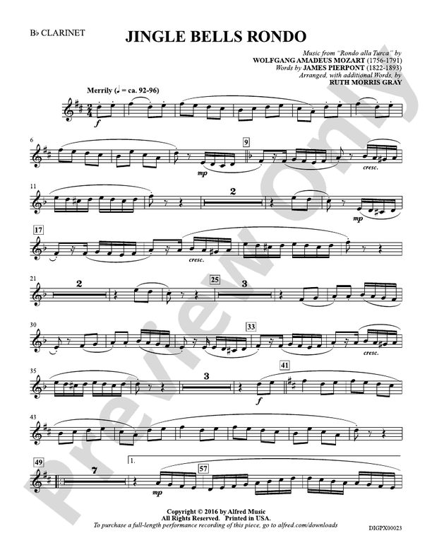 Jingle Bells Rondo Bb Bb Part Digital Sheet Music