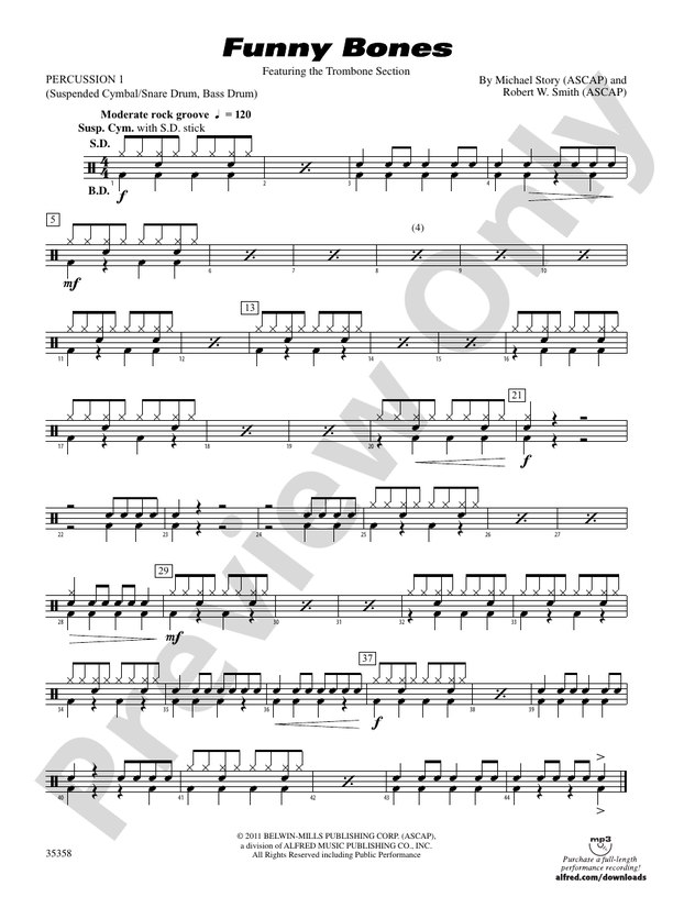 Funny Bones 1st Percussion 1st Percussion Part Digital Sheet Music Download