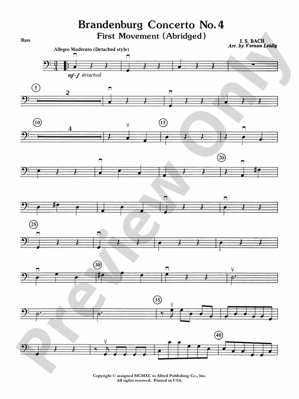 Brandenburg Concerto No. 4: String Bass