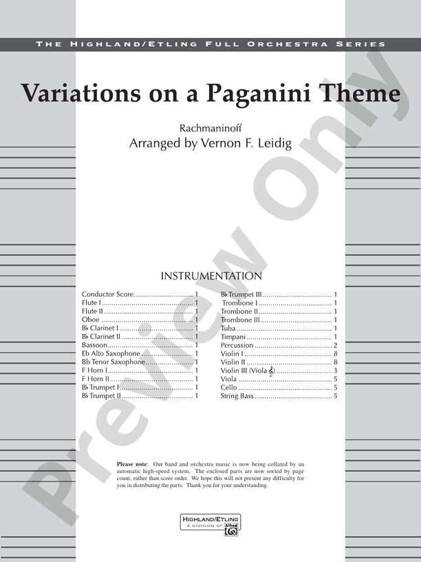 Variations on a Paganini Theme