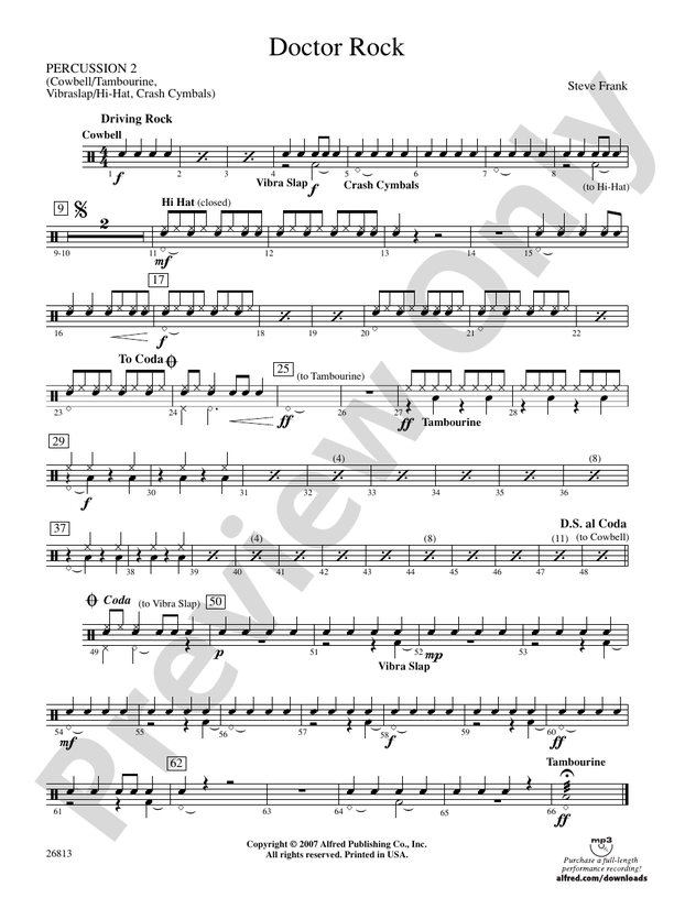 Doctor Rock: 2nd Percussion: 2nd Percussion Part - Digital Sheet Music ...