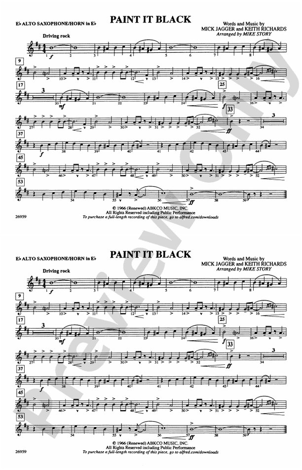 Paint It Black: E-flat Alto Saxophone