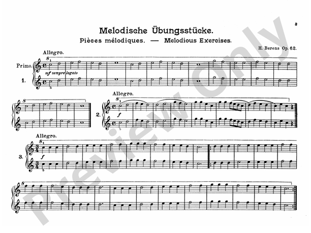 Berens: Melodious Exercises, Op. 62