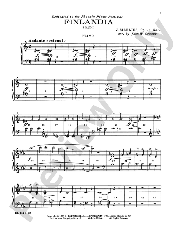 Finlandia - Piano Quartet (2 Pianos, 8 Hands)