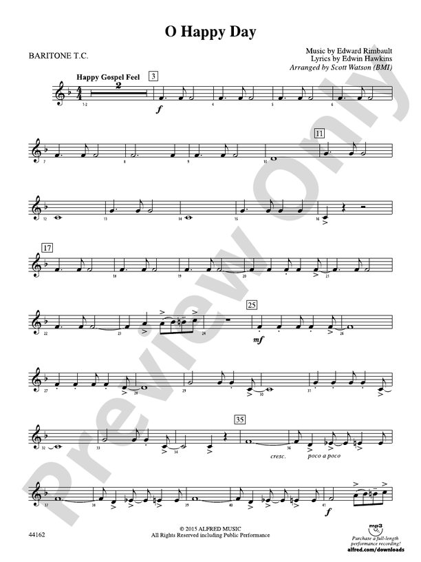 O Happy Day: Baritone T.C.