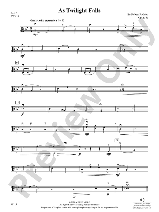 As Twilight Falls Part 3 Viola Part 3 Viola Part