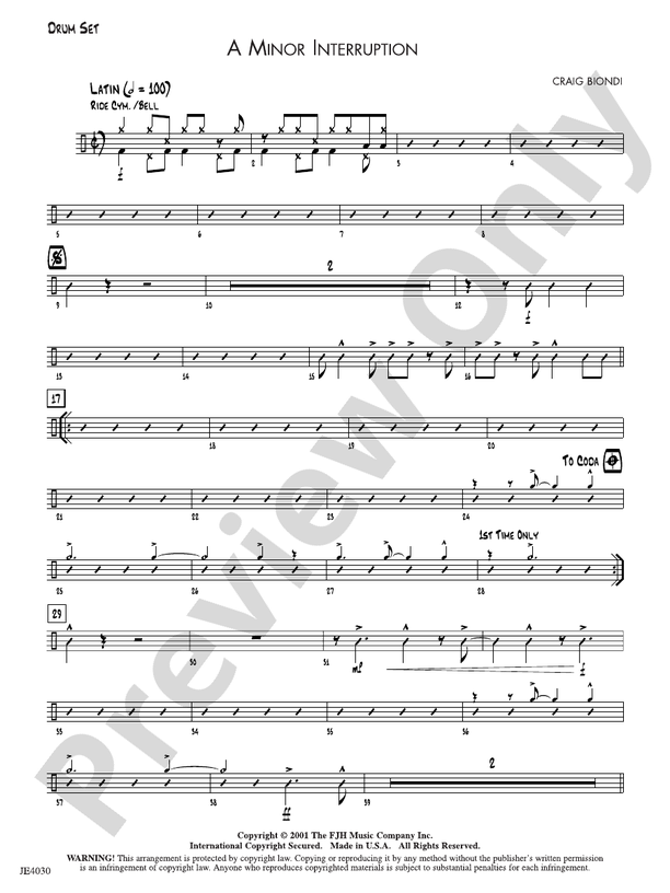 A Minor Interruption: Drum Set: Drum Set Part: Craig Biondi - Digital ...