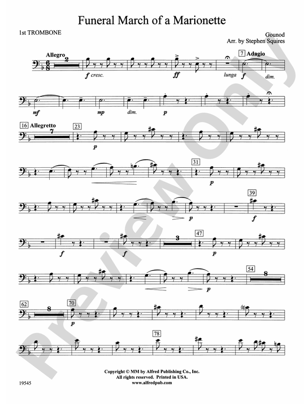 Funeral March of a 1st Trombone 1st Trombone Part Digital Sheet Music Download