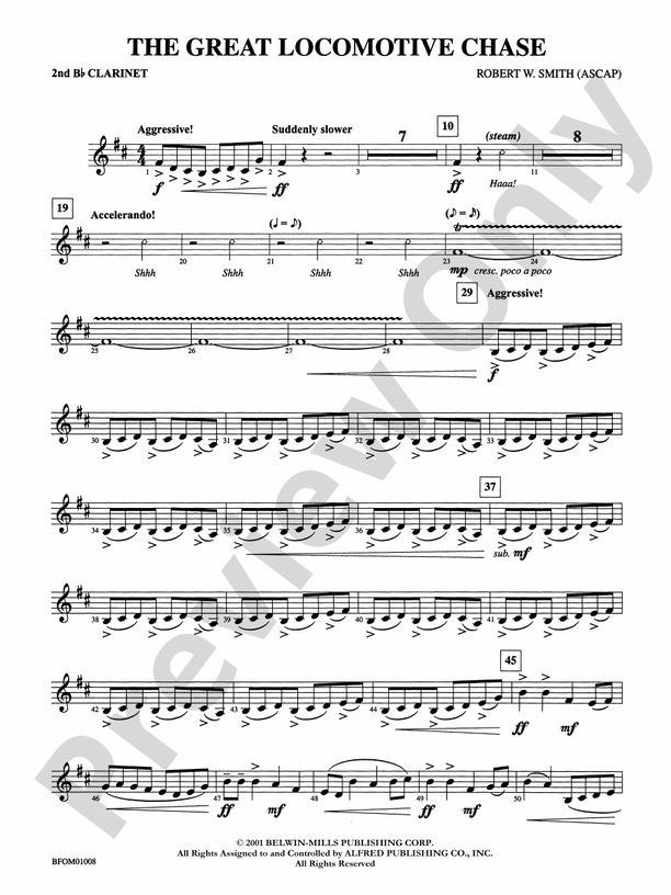 The Great Locomotive Chase: 2nd B-flat Clarinet