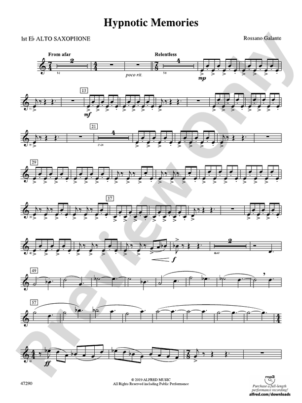 Hypnotic Memories: E-flat Alto Saxophone: E-flat Alto Saxophone