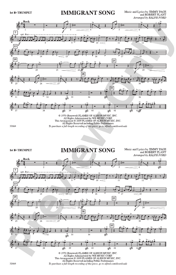 Immigrant Song: 1st B-flat Trumpet