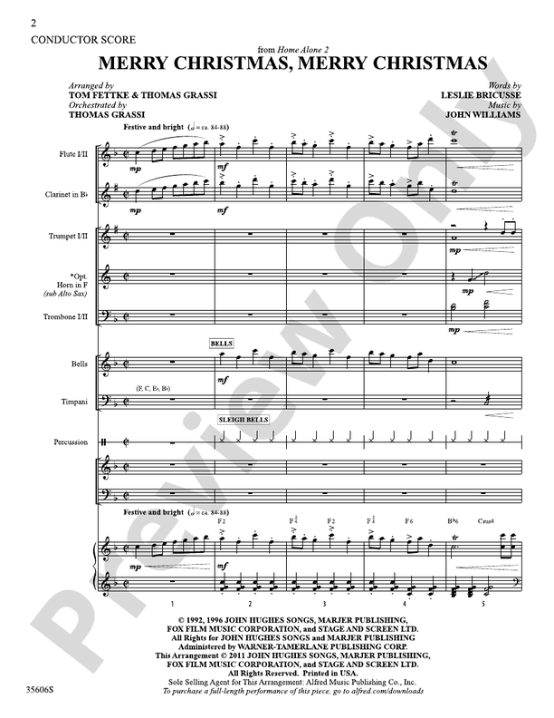 Merry Christmas, Merry Christmas (from Home Alone 2) Score Choir