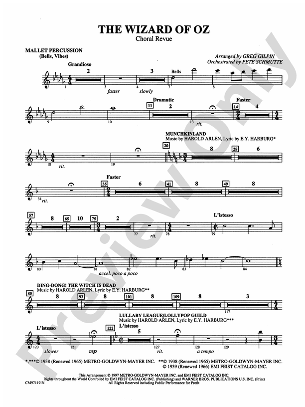 The Wizard of Oz -- Choral Revue: Mallets