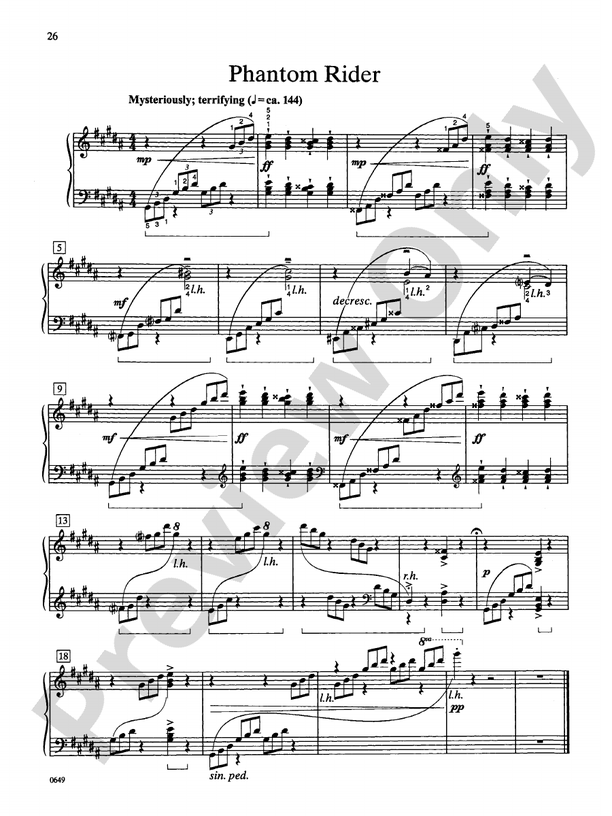 Phantom Rider - Piano Solo