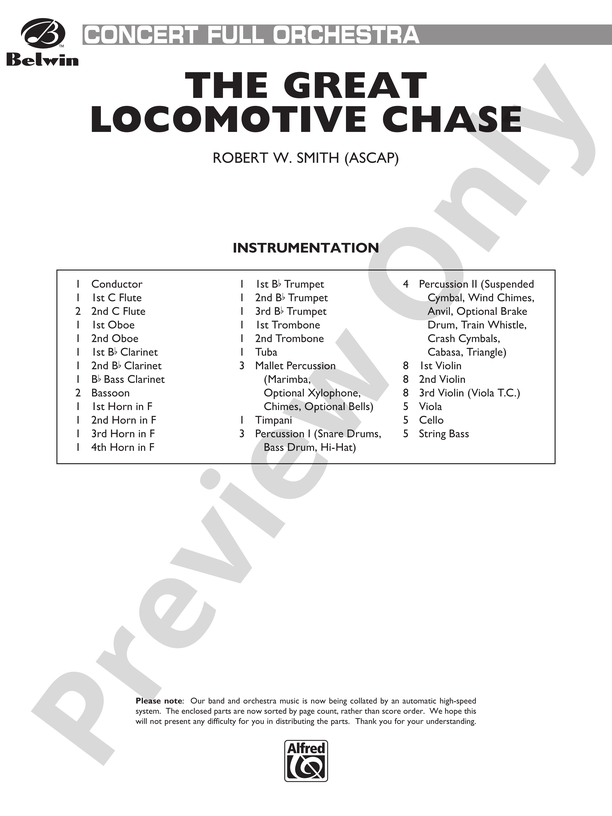 The Great Locomotive Chase: Score