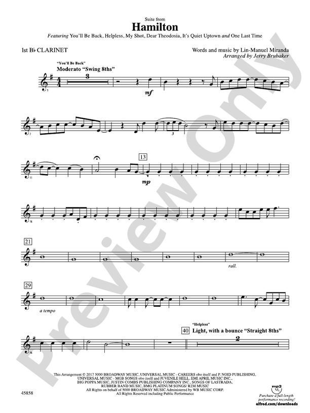 Hamilton Soundtrack Hamilton Mixtape Dear Theodosia Hamilton Piano