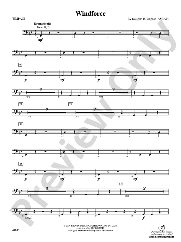 Windforce Timpani Timpani Part Digital Sheet Music Download