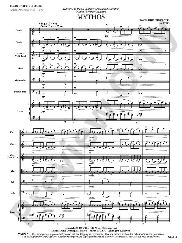 Mythos: Score: String Orchestra Score: Soon Hee Newbold