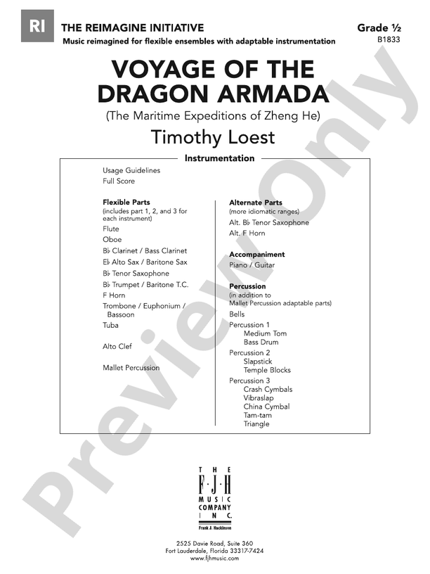 Voyage of the Dragon Armada Score Timothy Loest Digital