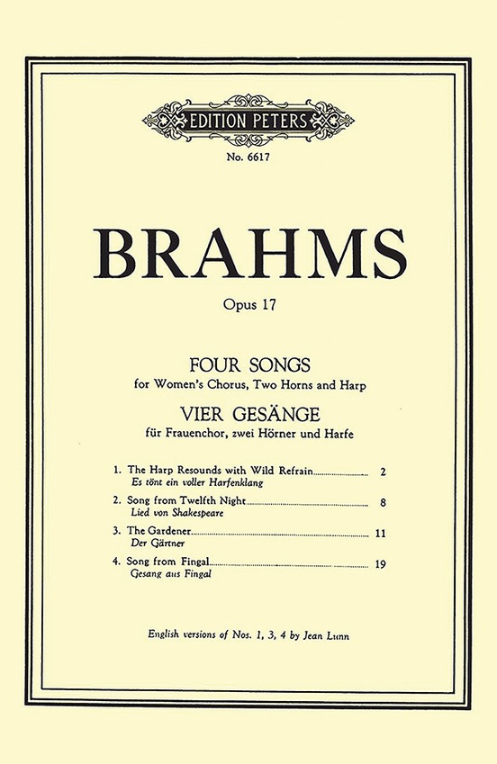 4 Songs for Women's Chorus Op. 17: Choral Works (inc
