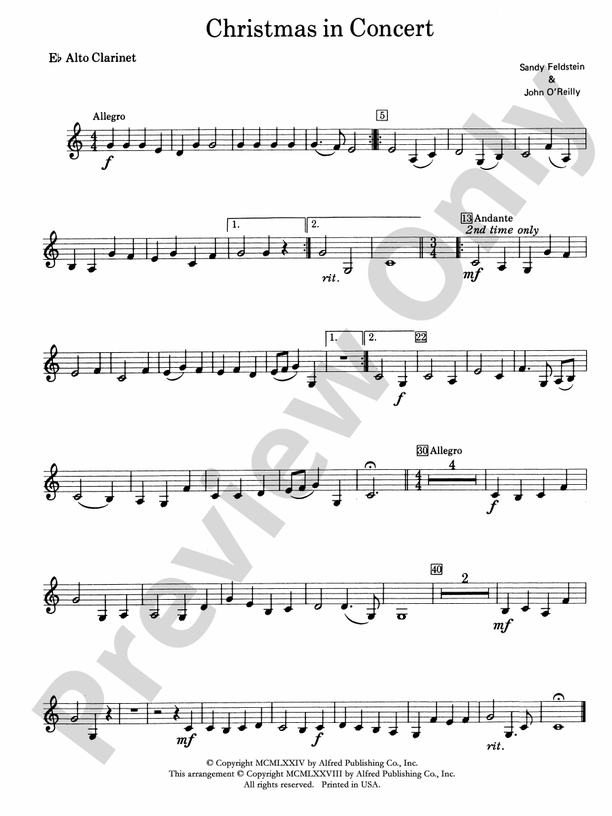 Christmas in Concert Eflat Alto Eflat Alto Part