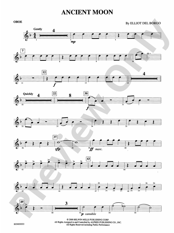 Ancient Moon Oboe Oboe Part Digital Sheet Music Download