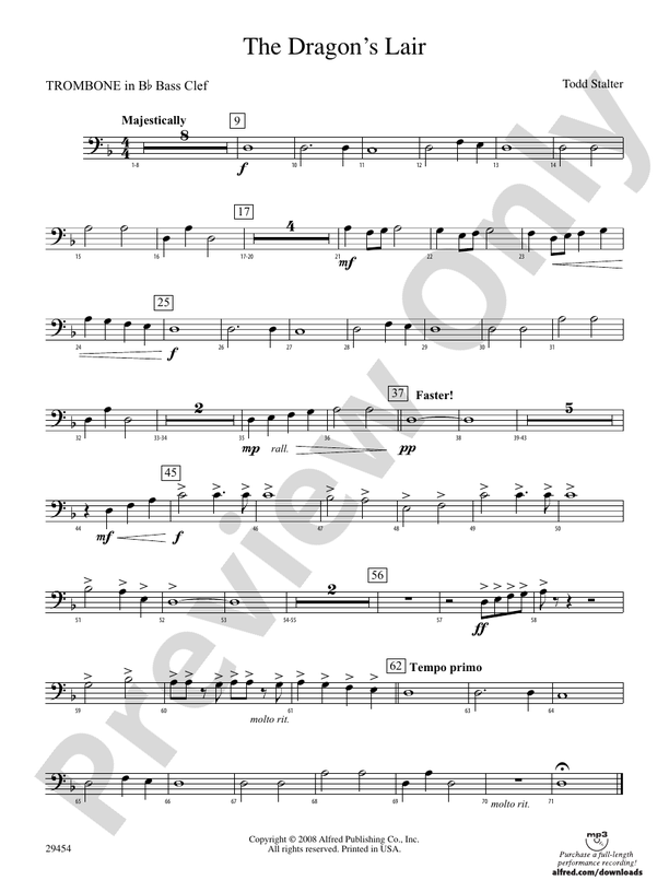 The Dragon's Lair: (wp) 1st B-flat Trombone B.C.