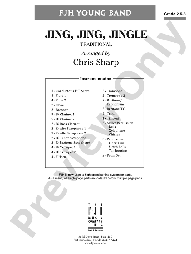 Jing Jing Jingle Score Digital Sheet Music Download