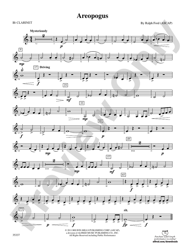 Areopogus: 1st B-flat Clarinet
