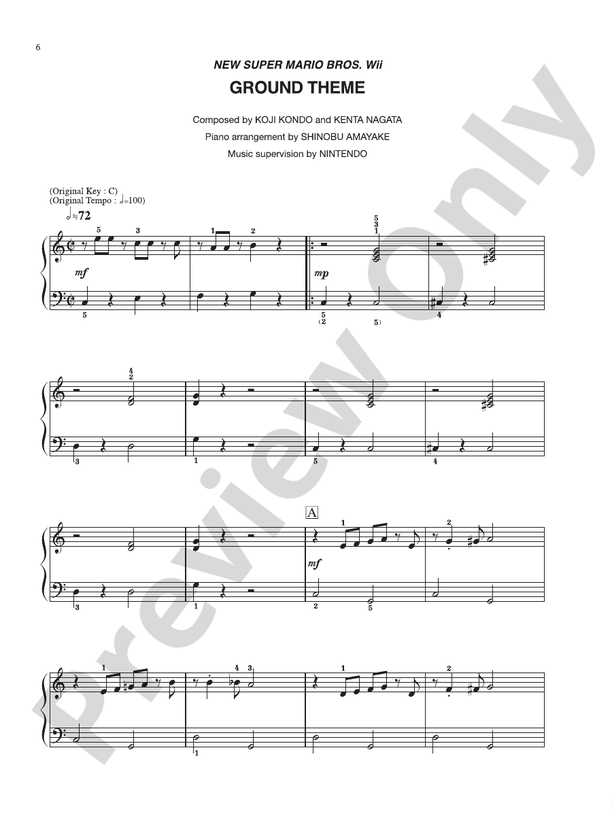 New Super Mario Bros. Wii Game Over: Piano: Nintendo® - Digital Sheet Music  Download