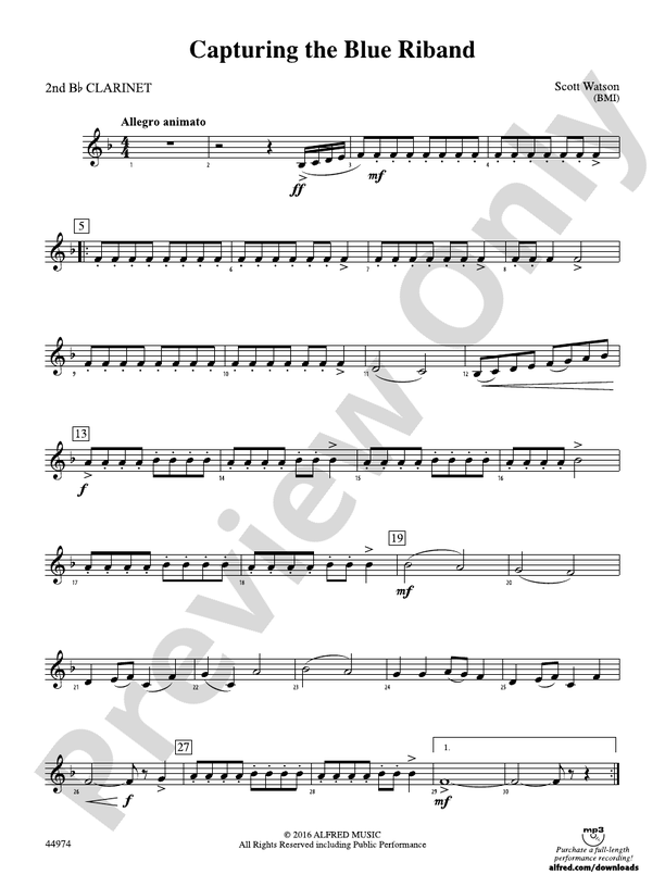 Capturing the Blue Riband: 2nd B-flat Clarinet