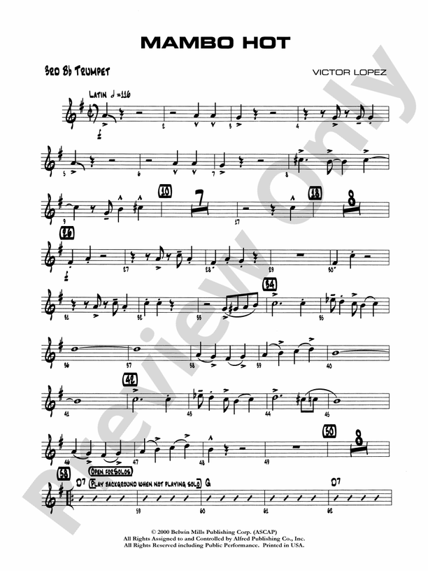 Mambo Hot: 3rd B-flat Trumpet