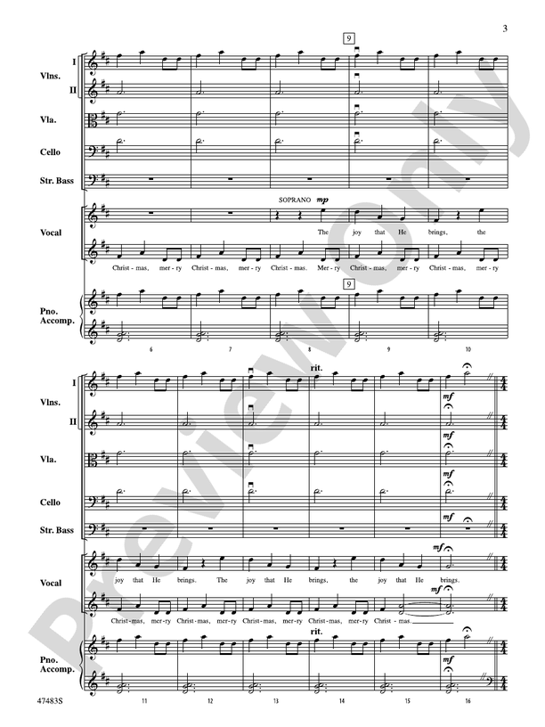 Christmas Canon: Score: String Orchestra Score - Digital Sheet Music ...