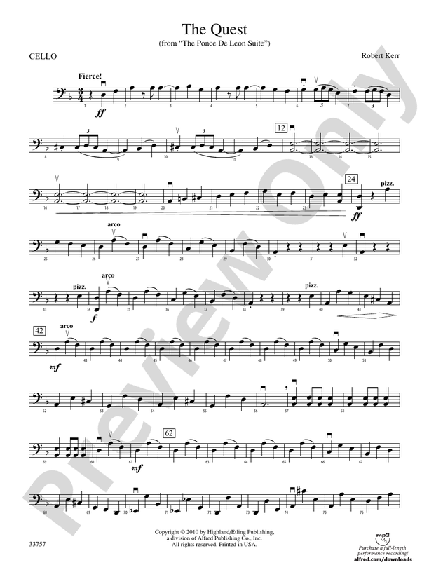 The Quest: Cello: Cello Part - Digital Sheet Music Download