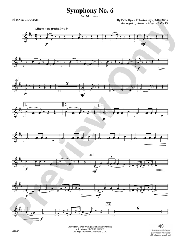 Symphony No. 6 Bflat Bass Bflat Bass Part