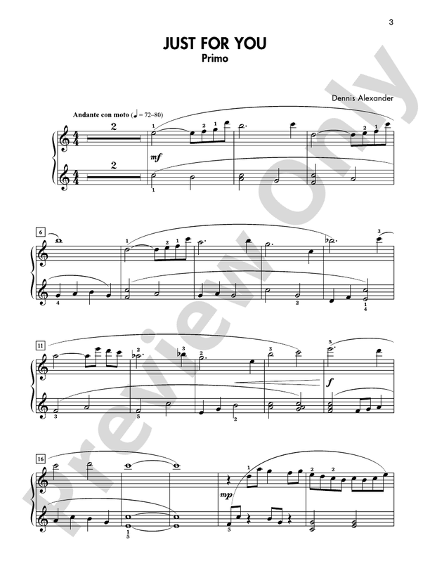 Just for Two, Book 3 - Piano Duet (1 Piano, 4 Hands)