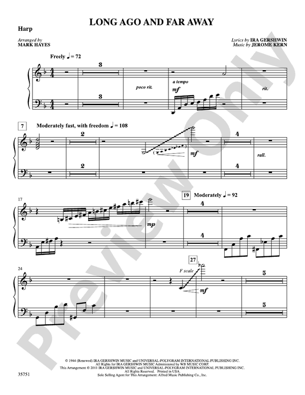 Long Ago and Far Away Harp Harp Part Digital Sheet Music Download