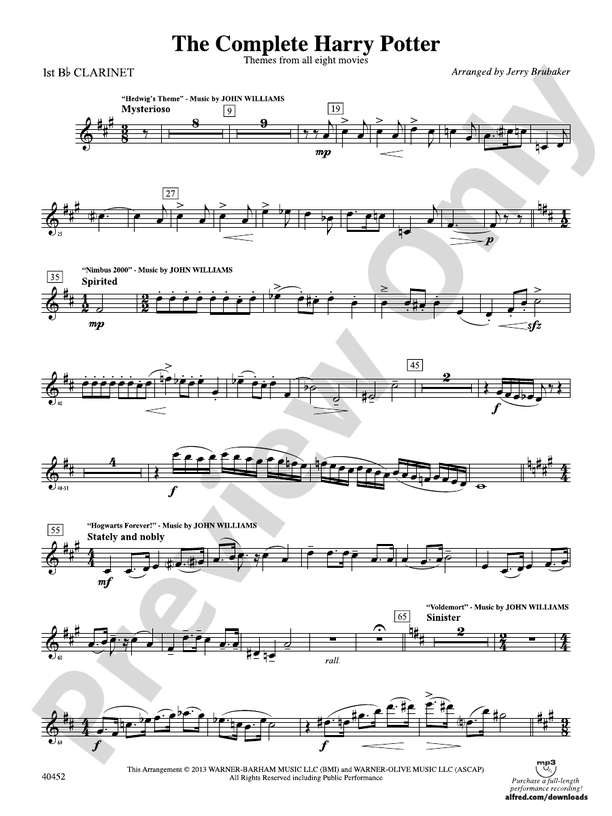 The Complete Harry Potter 1st Bflat 1st Bflat