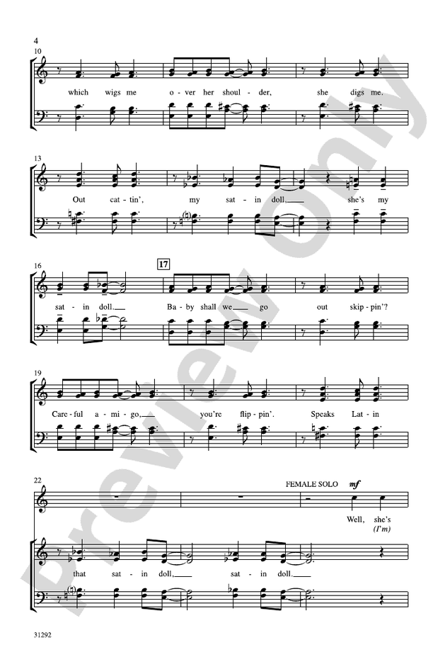 An Ellington Jazz Trio SATB, a cappella Choral Octavo Duke Ellington