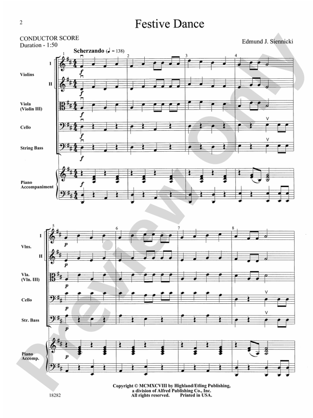 Festive Dance: Score: String Orchestra Score - Digital Sheet Music Download