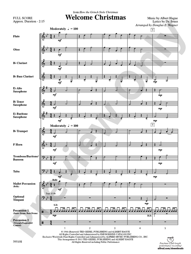 Welcome Christmas (from How the Grinch Stole Christmas)