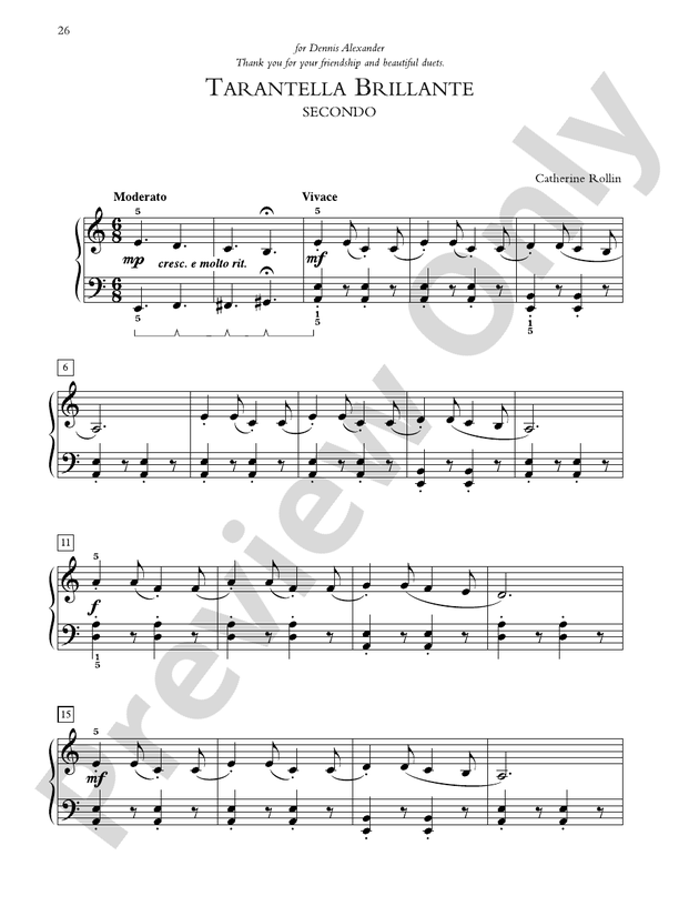 Tarantella Brillante - Piano Duet (1 Piano, 4 Hands)
