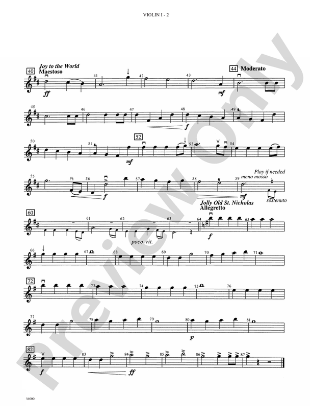 Classics For A Traditional Christmas Level 2 1st Violin 1st Violin Part Digital Sheet Music 9507