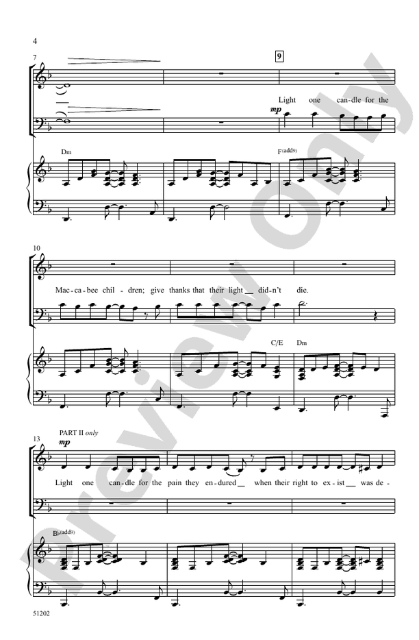 Light One Candle: 3-Part Mixed Choral Octavo: Peter Yarrow - Digital ...