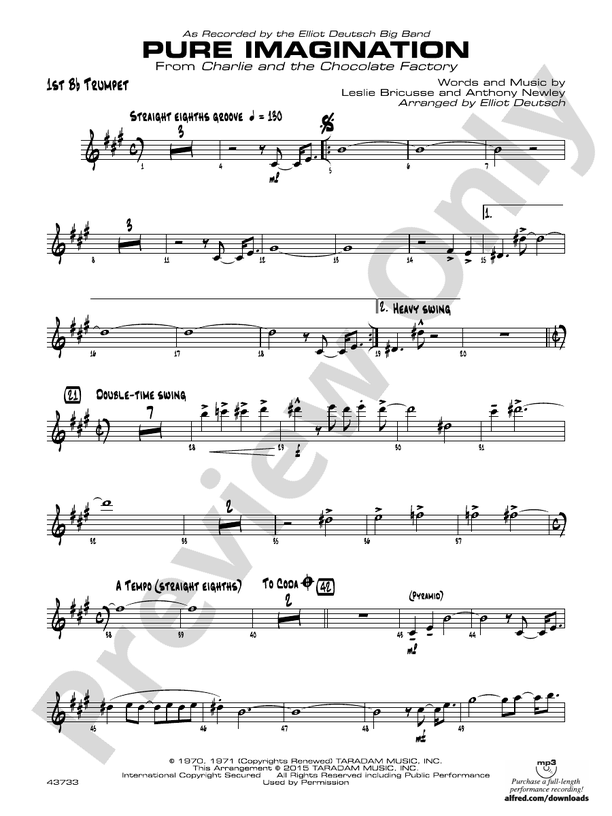 Pure Imagination: 1st B-flat Trumpet: 1st B-flat Trumpet Part - Digital ...