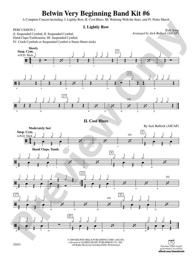 Belwin Very Beginning Band Kit #6: 2nd Percussion: 2nd Percussion Part ...