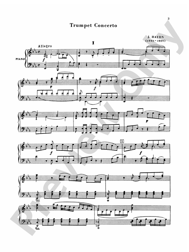 Haydn Trumpet Concerto Trumpet Part(s) Franz Joseph Haydn Digital